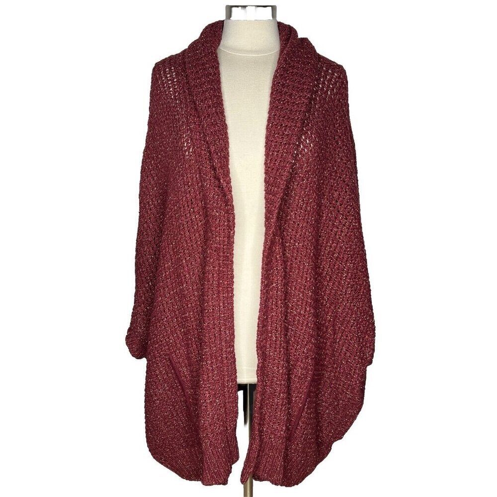 Seven7 Melissa McCarthy Cardigan 4X Womens Knit Open Front Short Sleeves Boho